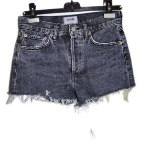 Agolde parker denim cut off jean shorts black size 25